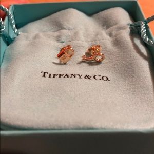 Key and lock 18K rose earrings